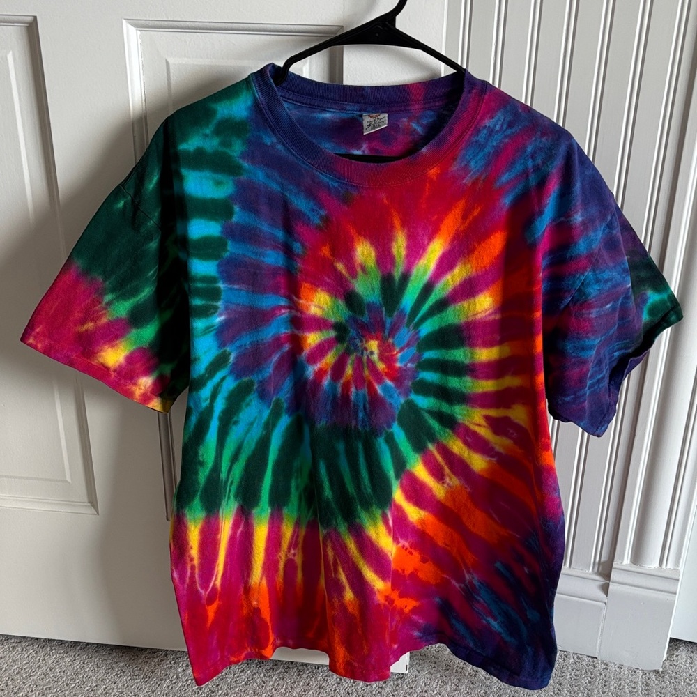 Colorful Tie-Dye Short Sleeve T-Shirt Unisex Adult Size XL